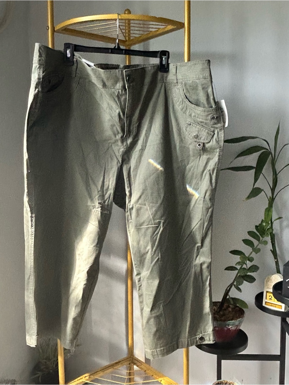 Style & Co.Women’s western trail cargo capris olive spring green plus size 24W